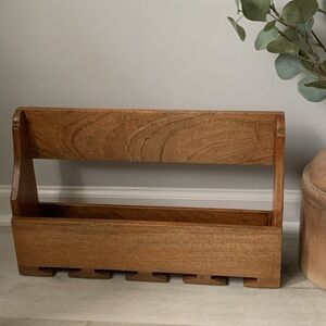 Vintage Oak Wood Wine Bottle/Wine Glass Wall Mount Caddy/Cottage/Farmhouse books